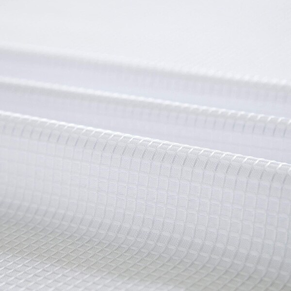 Homeroots 72 x 70 x 1 in. White Sheer & Grid Shower Curtain & Liner Set - 399750