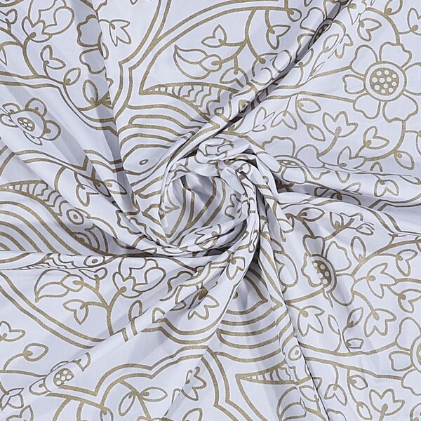 Homeroots 72 x 70 x 1 in. Gold Decorative Medallion Shower Curtain - 399729