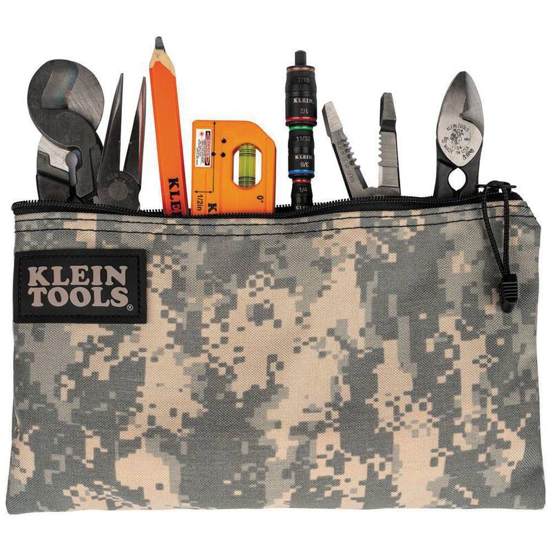 Klein Tools Zipper Bag, Camouflage Cordura Nylon Tool Pouch, 12.5-Inch - 5139C
