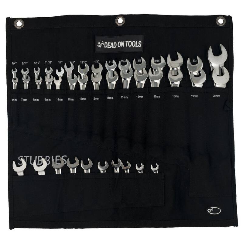 DEAD ON TOOLS 20 in. Heavy-Duty 24 oz. Canvas Wrench Tool Roll - DO240