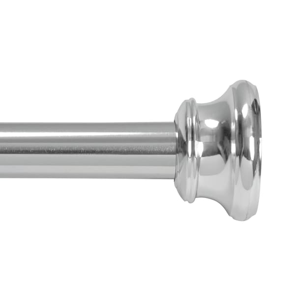 Kenney Mfg No Tools Decorative Shower Curtain Rod 42-72", Chrome - KN60940V1