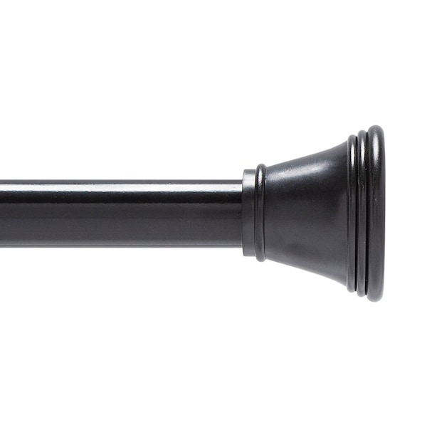 Kenney Mfg Twist & Fit No Tools Gloria Decorative Tension Shower Curtain Rod, 42-72in, Black - KN909C/5HUS