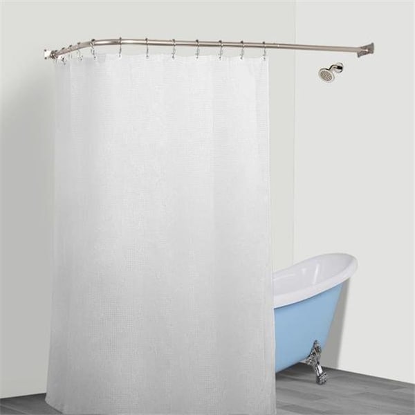 Utopia Alley Utopia Alley Rustproof L-Shaped Corner Shower Curtain Rod  Nickel - LR1BN