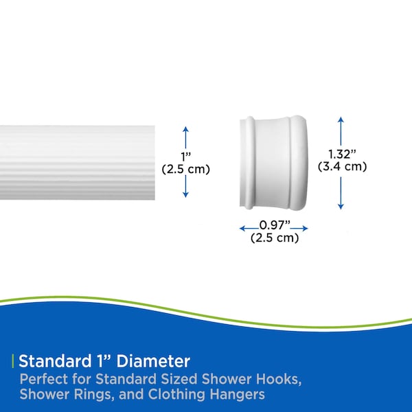 Kenney Mfg No Tools Spring Tension Utility Rod, 42-72", White - KNUTLYL/1
