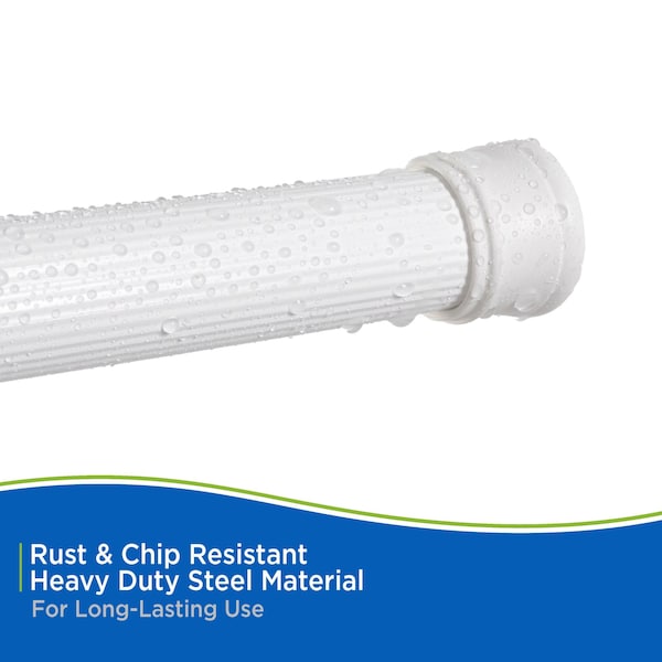 Kenney Mfg No Tools Spring Tension Utility Rod, 42-72", White - KNUTLYL/1