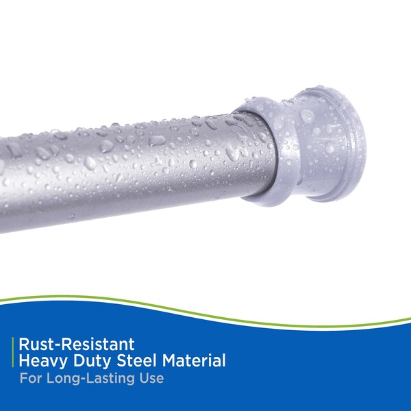 Kenney Mfg Twist & Fit No Tools 1in Tension Utility Rod, 42-72in, Brushed Nickel - KNUTLYLC/18USNP