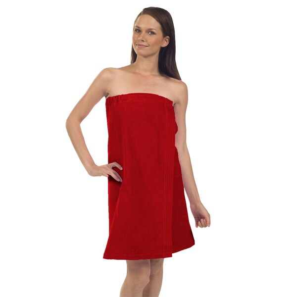 Towelsoft Women's Premium Terry Velour Spa Wrap-Red, One Size - BODY WRAP-TERRY-WV5006