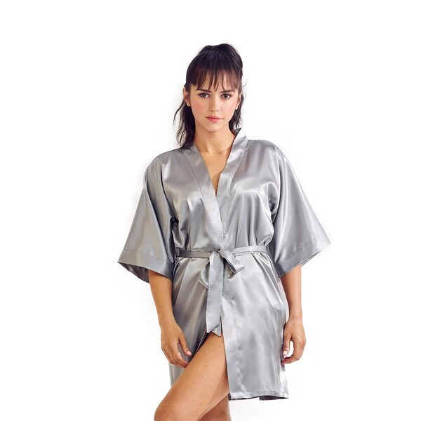 Towelsoft Satin Kimono Burgundy Short Robe for Women Small/ Medium - SATINR-SM-BRG