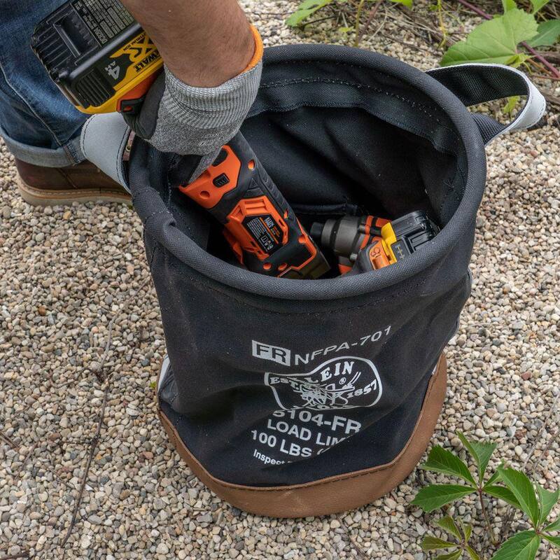 Klein Tools Canvas Bucket, Flame-Resistant, 12-Inch - 5104FR