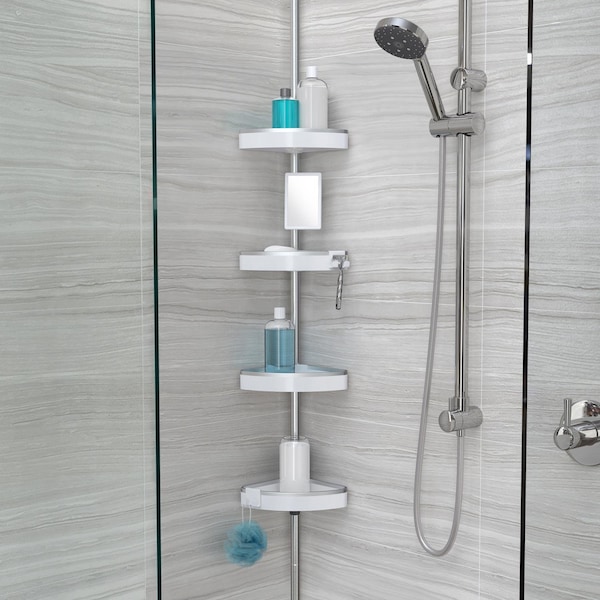 Better Living Better Living HiRISE 108 in. H X 8 in. W X 10.63 in. L White Tension Shower Caddy - 70054