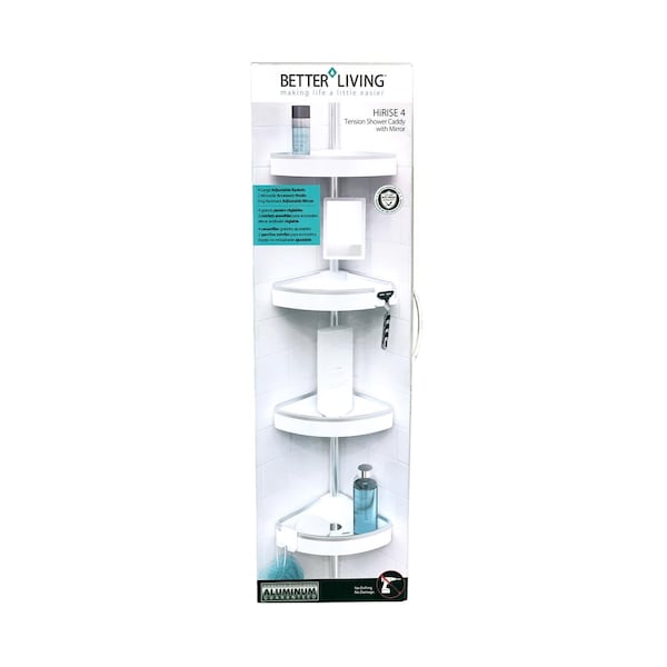 Better Living Better Living HiRISE 108 in. H X 8 in. W X 10.63 in. L White Tension Shower Caddy - 70054