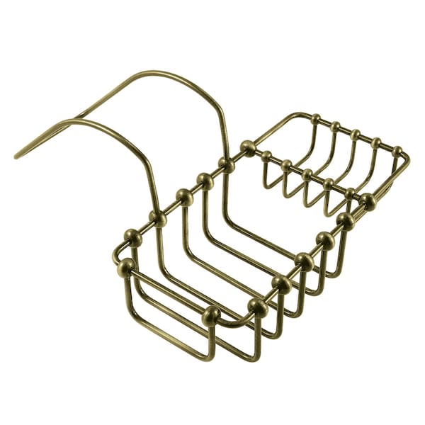 Kingston Brass Clawfoot Tub Rim Soap and Sponge Holder, Antique Brass - CC2163