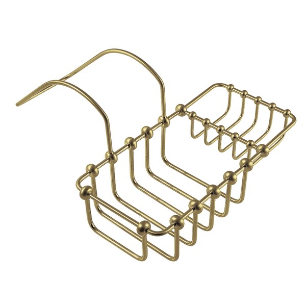 Kingston Brass Clawfoot Tub Rim Soap and Sponge Holder, Brushed Brass - CC2167