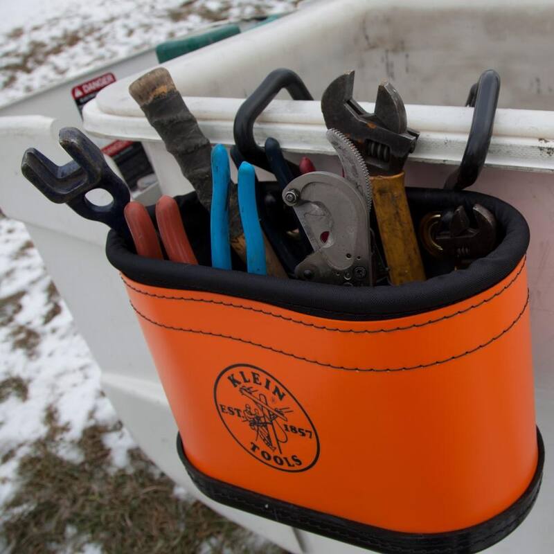Klein Tools Hard-Body Bucket, 14 Pocket Oval Bucket with Kickstand - 5144BHB