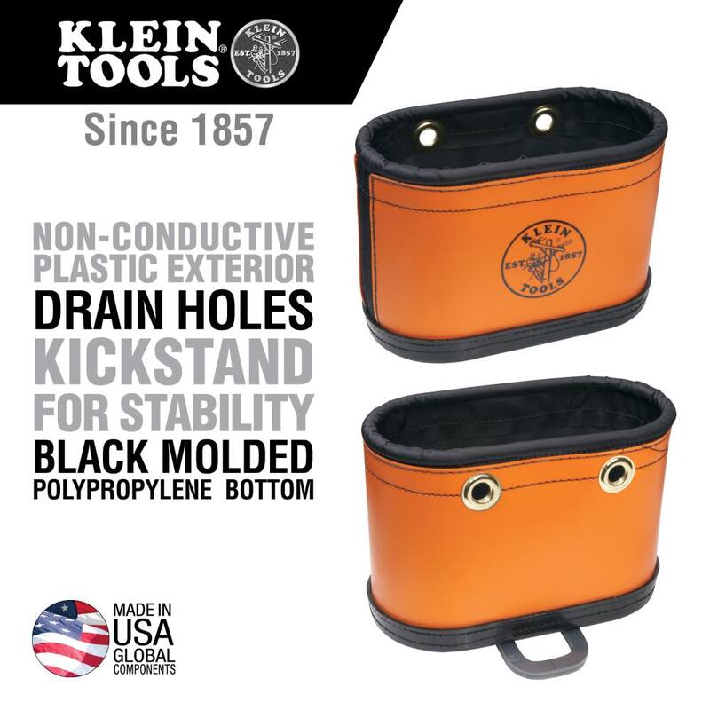 Klein Tools Hard-Body Bucket, 14 Pocket Oval Bucket with Kickstand - 5144BHB