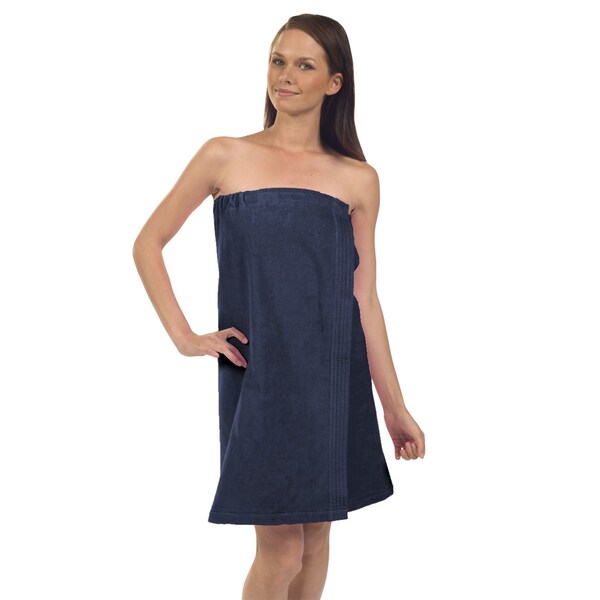 Towelsoft Women's Premium Terry Velour Spa Wrap-Navy, One Size - BODY WRAP-TERRY-WV5004