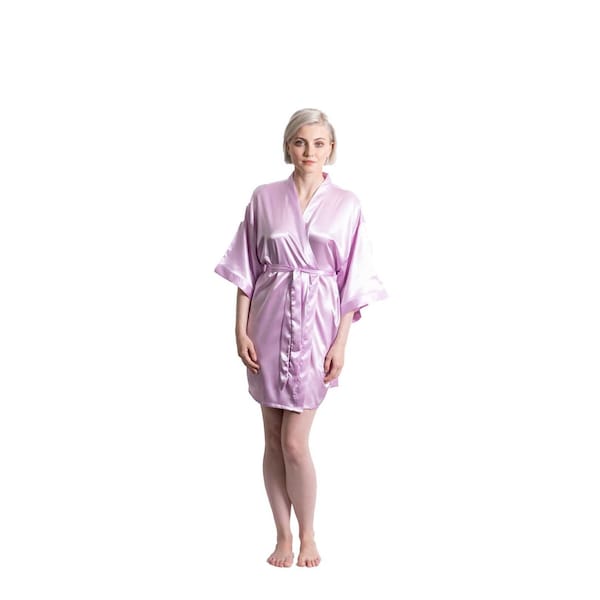 Towelsoft Satin Kimono Lilac Short Robe for Women Large/X-Large - SATINR-L-LIL