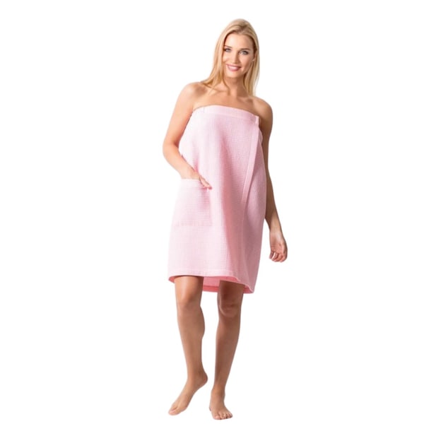 Towelsoft Women's Waffle Body Wrap, Adjustable Closure Pink, One Size - BODY WRAP-WAFFLE-PNK