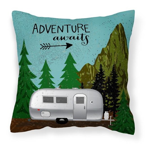 Carolines Treasures Carolines Treasures VHA3022PW1414 Airstream Camper Adventure Awaits Fabric Decorative Pillow - VHA3022PW1414