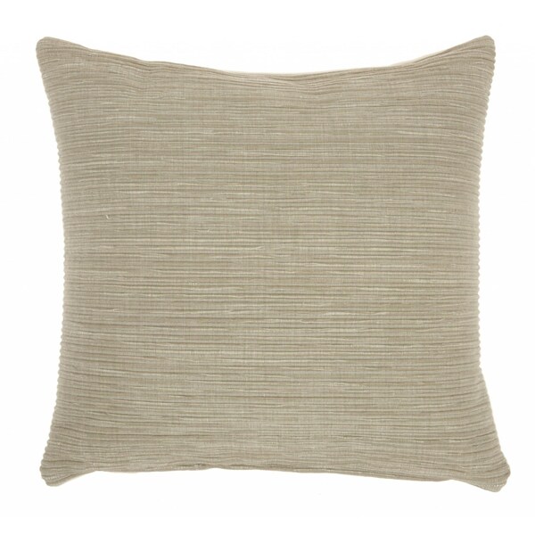 Homeroots 18 x 18 in. Taupe Distressed Stripes Throw Pillow - 386374