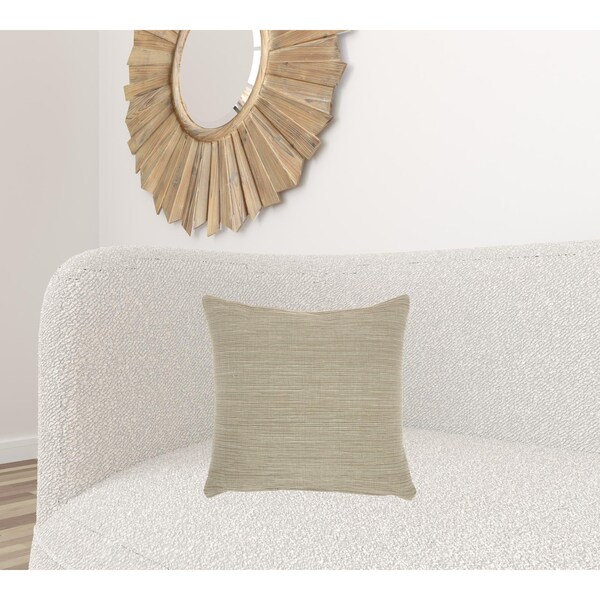 Homeroots 18 x 18 in. Taupe Distressed Stripes Throw Pillow - 386374