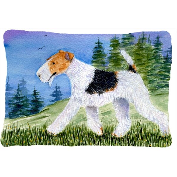 Jensendistributionservices 12 x 16 in. Fox Terrier Decorative Indoor & Outdoor Fabric Pillow - MI2549727
