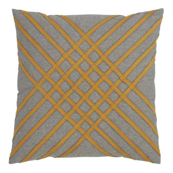 Rlm Distribution SARO  Cotton Down Filling Throw Pillow with Cross Hatch Design  Blue  Grey - HO3206317