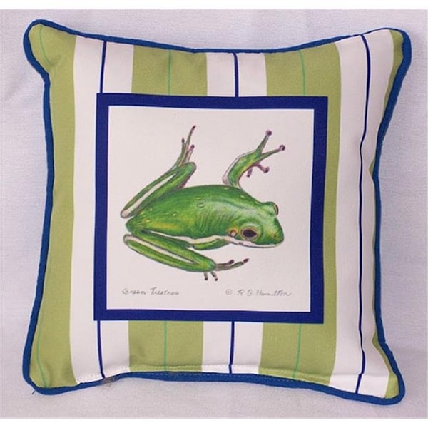 Betsy Drake Betsy Drake SN040 Tree Frog Small Outdoor-Indoor Pillow 12"x12" - SN040