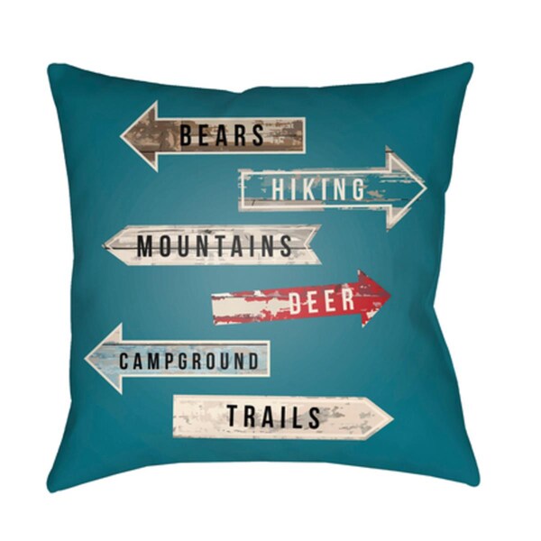 Artistic Weavers Lodge Cabin Compass Poly Filled Pillow - 16 x 16 in. - LGCB2066-1616
