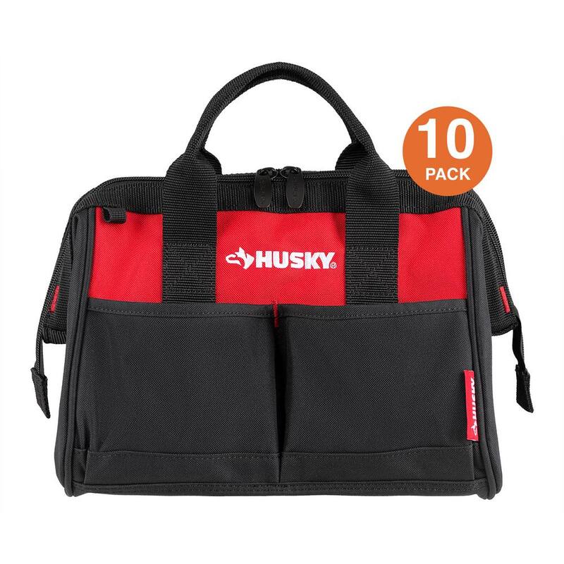 Husky 12 in. 4-Pocket Zippered Tool Bag (10-Pack) - HD60012-TH10PK