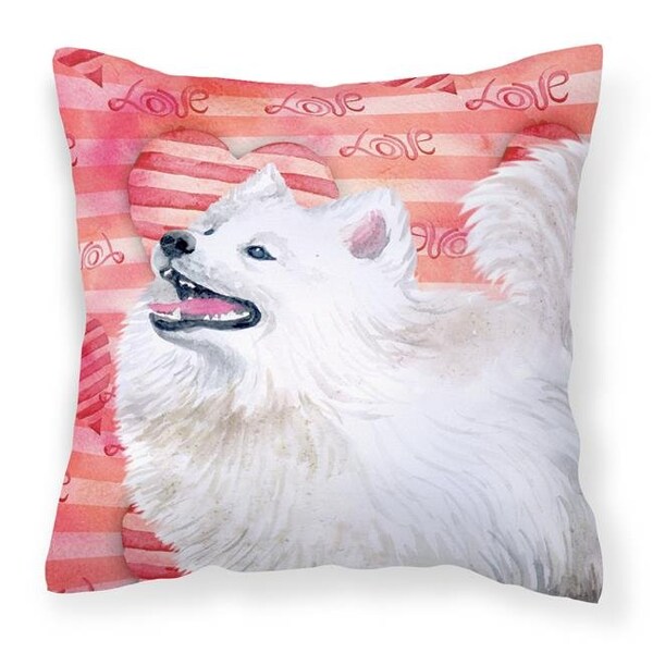 Carolines Treasures Carolines Treasures BB9778PW1818 Samoyed Love Fabric Decorative Pillow - BB9778PW1818
