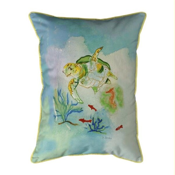 Betsy Drake Betsydrake HJ098L 16 x 20 in. Betsys Sea Turtle Large Indoor & Outdoor Pillow - Large - HJ098L
