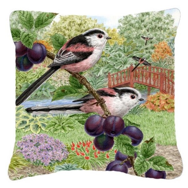 Carolines Treasures Carolines Treasures ASAD0703PW1414 Long Tailed Tits by Sarah Adams Canvas Decorative Pillow - ASAD0703PW1414