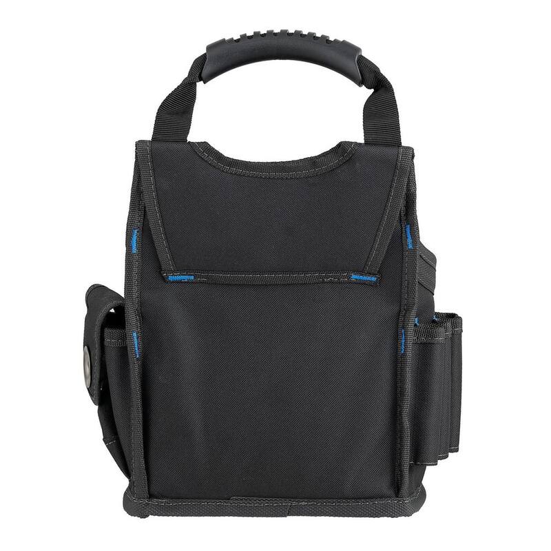 DEAD ON TOOLS 10 in. Open Top Tool Tote Utility Pouch Bag with Black Finish and 12 total pockets - HD54017