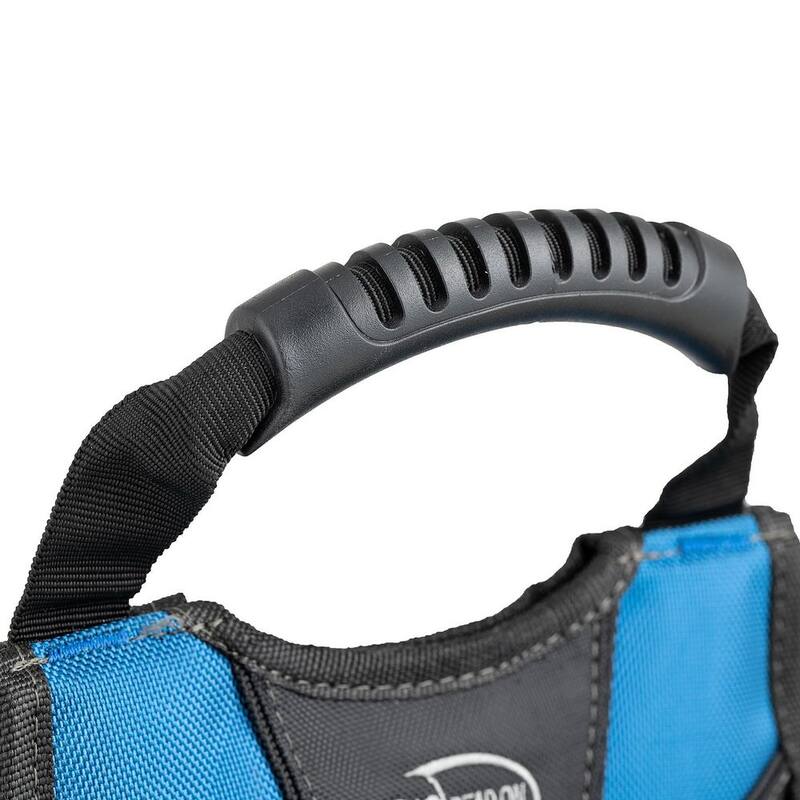 DEAD ON TOOLS 10 in. Open Top Tool Tote Utility Pouch Bag with Black Finish and 12 total pockets - HD54017