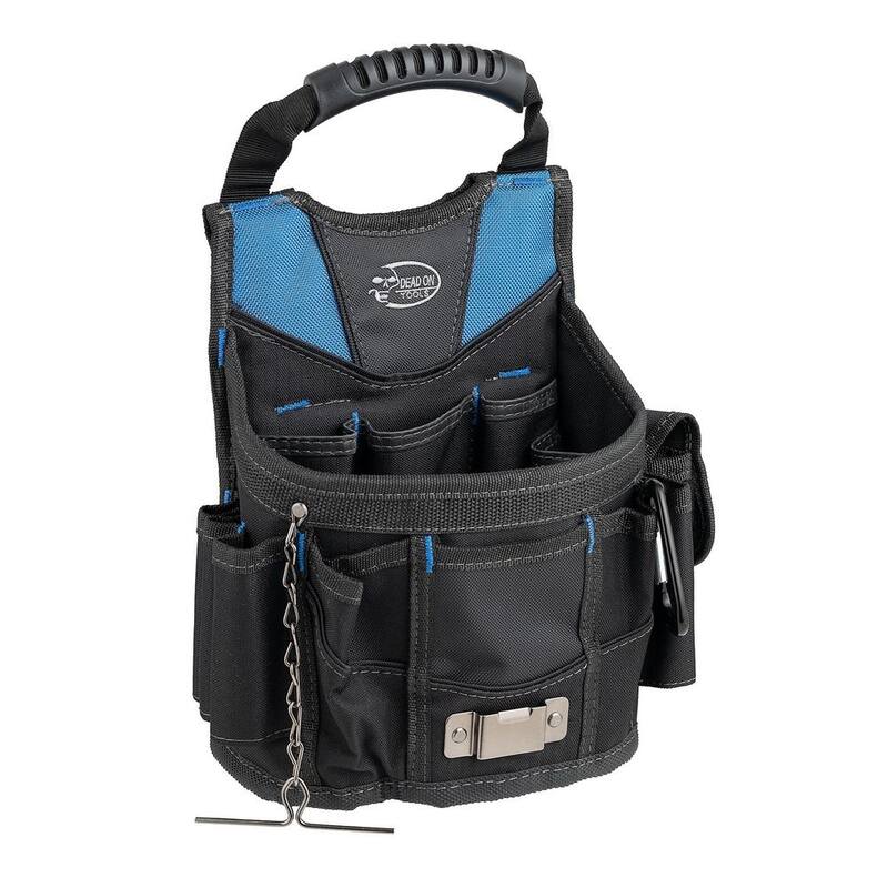 DEAD ON TOOLS 10 in. Open Top Tool Tote Utility Pouch Bag with Black Finish and 12 total pockets - HD54017