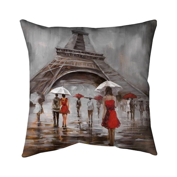 Begin Home Decor 26 x 26 in. Near The Eiffel Tower-Double Sided Print Indoor Pillow - 5541-2626-CI206