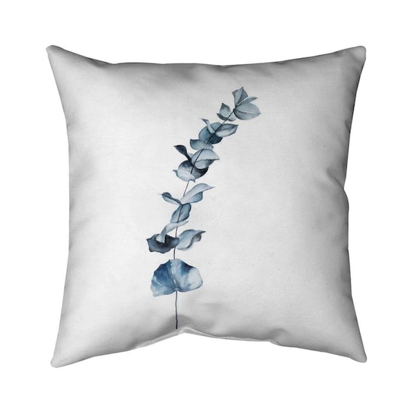 Fondo 26 x 26 in. Eucalyptus Blue Leaves-Double Sided Print Indoor Pillow - FO2794072