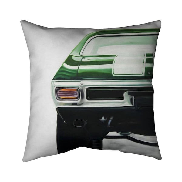 Begin Home Decor 20 x 20 in. Classic Dark Green Car-Double Sided Print Indoor Pillow - 5541-2020-TR79