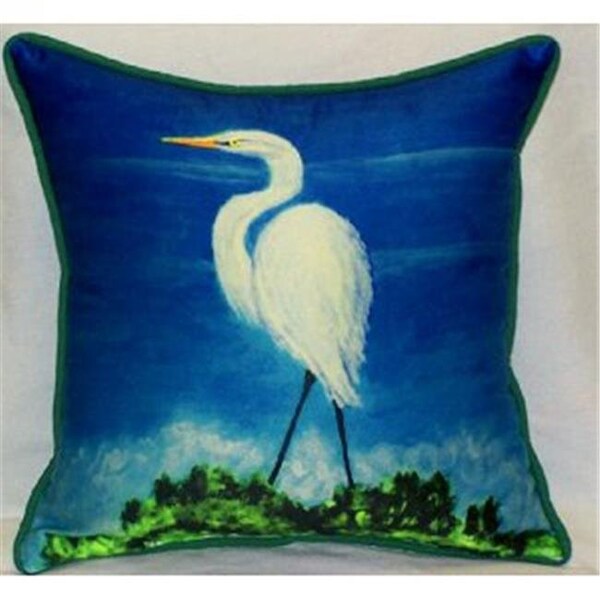 Betsy Drake Betsy Drake ZP325 Great Egret Throw Pillow; 22 x 22 in. - ZP325