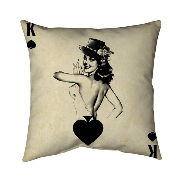Fondo 26 x 26 in. King of Spades-Double Sided Print Indoor Pillow - FO3327915