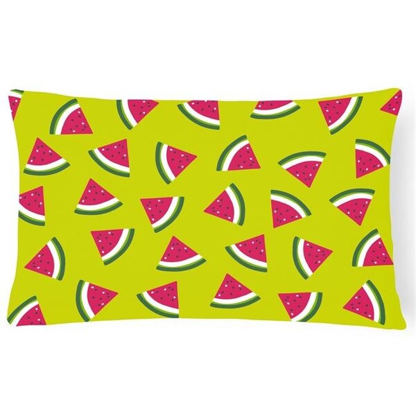 Carolines Treasures Carolines Treasures BB5151PW1216 Watermelon on Lime Green Canvas Fabric Decorative Pillow - BB5151PW1216