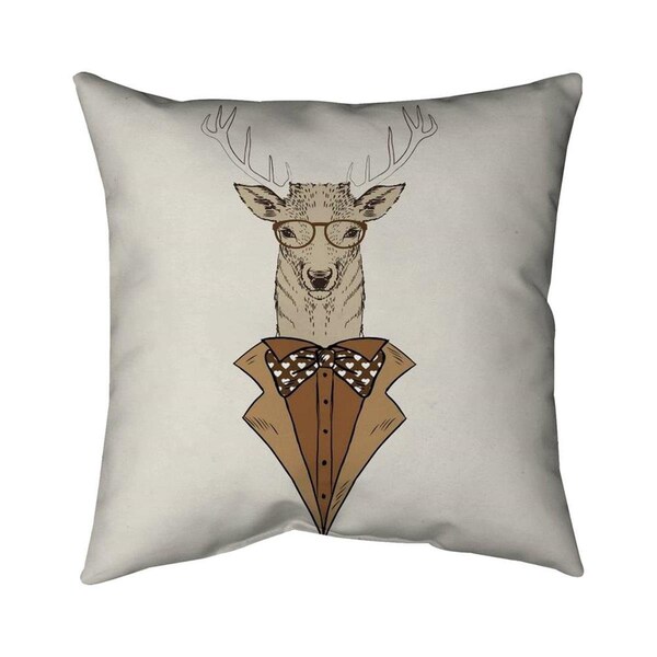 Begin Home Decor 20 x 20 in. Deer with Brown Coat-Double Sided Print Indoor Pillow - 5541-2020-AN60