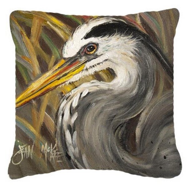 Carolines Treasures Carolines Treasures JMK1229PW1414 Blue Heron Canvas Fabric Decorative Pillow - JMK1229PW1414