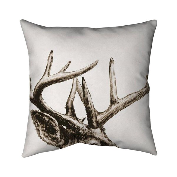Begin Home Decor 20 x 20 in. Roe Deer Plume Sepia-Double Sided Print Indoor Pillow - 5541-2020-AN474-2