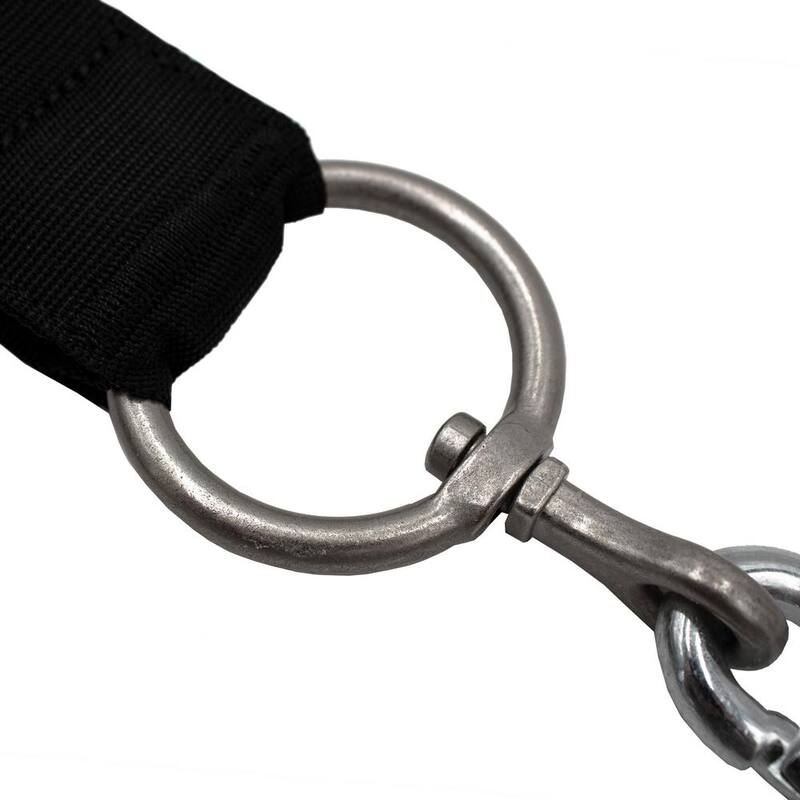 Husky 18 in. Heavy-Duty Hanging Carabiner Strap Zinc-Plated Steel with Quick-Release Hook and Loop Fastening in Black (2-Pack) - HD00138-TH2PK