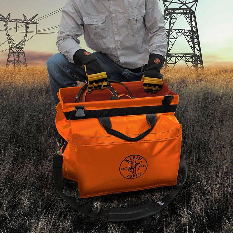 Klein Tools Tool Bag, Vinyl Equipment Bag, Orange, Large - 5181ORA
