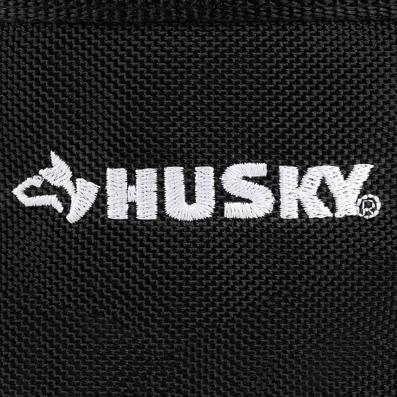 Husky 10 in. 19-Compartment Heavy-Duty Canvas Small Parts Organizer Bucket Storage Tool Pouch in Black - HD00123