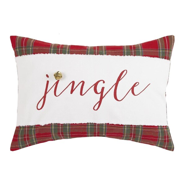 Peking Handicraft 14 x 20 in. Jingle Embroidered Perfect Poly Filled Hook Pillow - 31PK1027C20OB