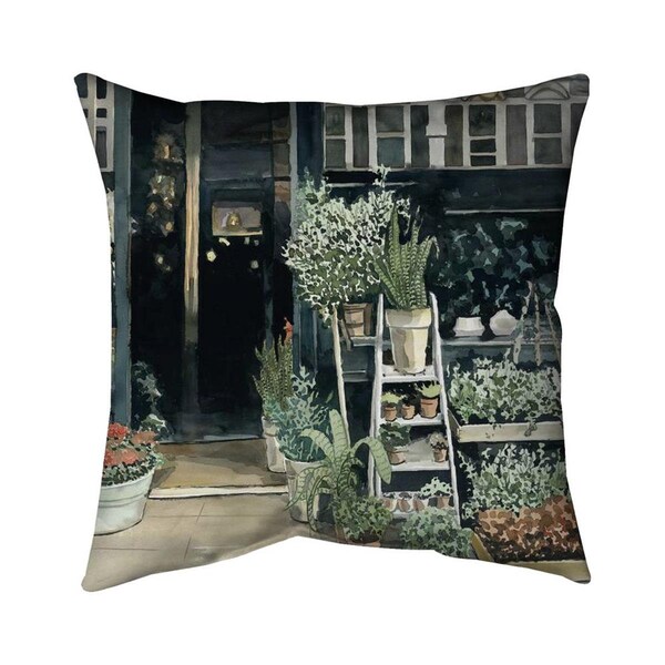 Begin Home Decor 20 x 20 in. Plants Shop-Double Sided Print Indoor Pillow - 5541-2020-ST63